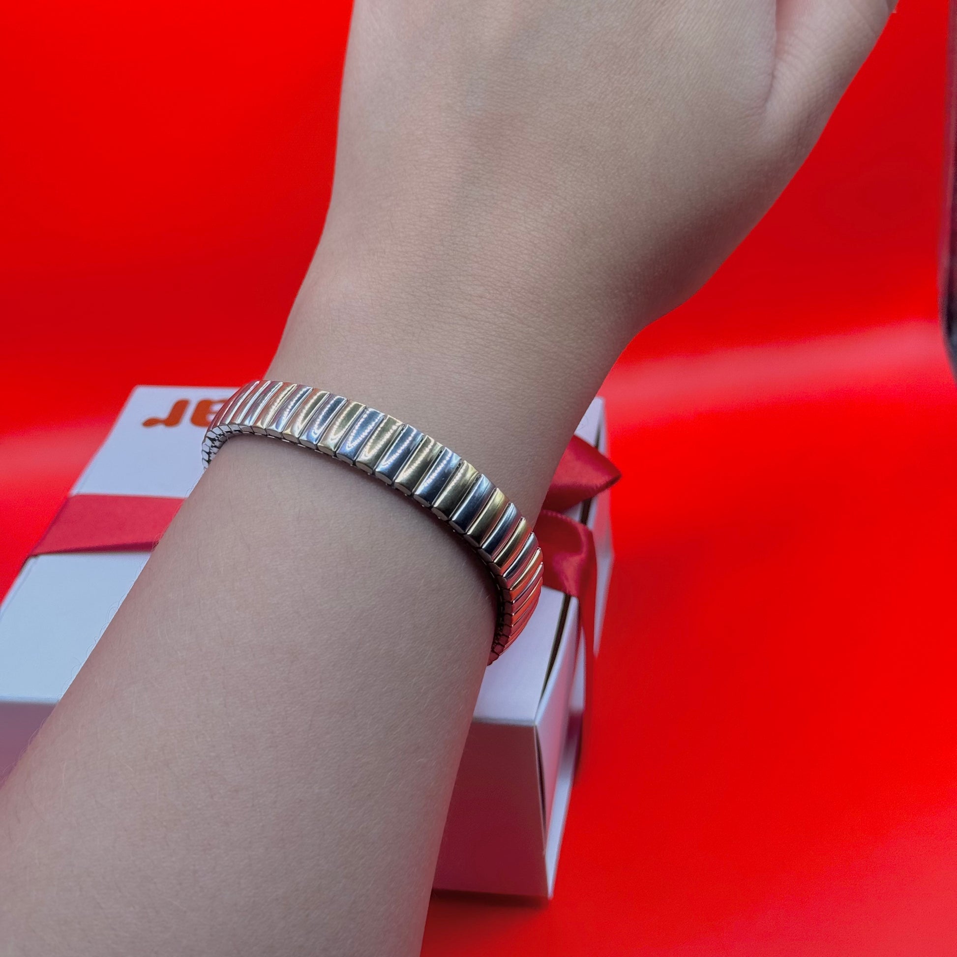 Pulsera Elástico Dorada y Plateada