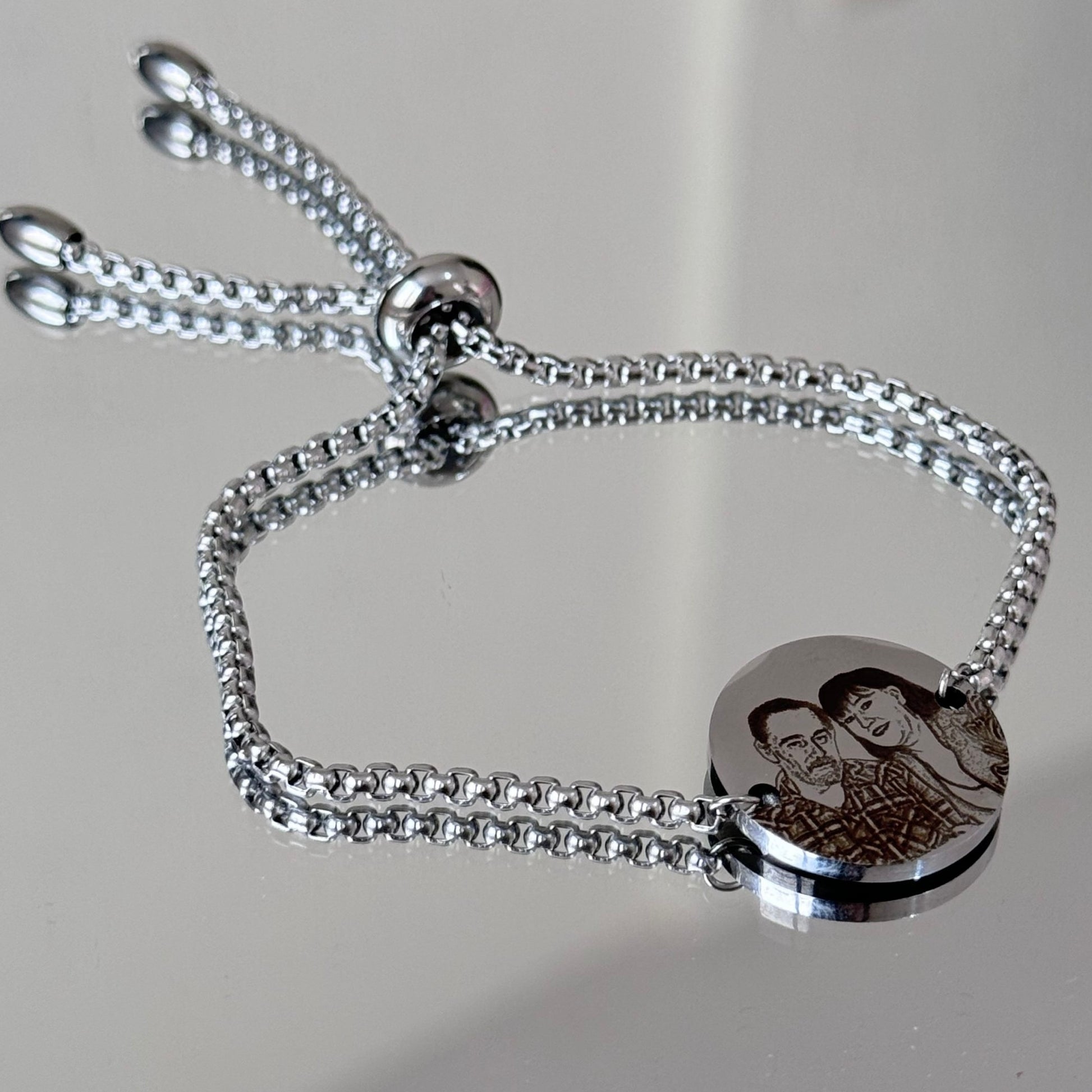 Pulsera Retrato Plateada